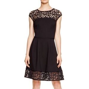 LAUREN Ralph Lauren Black Fit N Flare Sleeveless Cocktail Party Holiday Dress